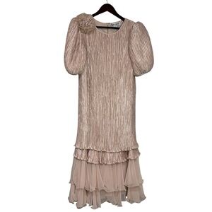 Pierre Labiche Made in USA Women's 10 Vintage Formal Dress 80s Bubble Sleeve